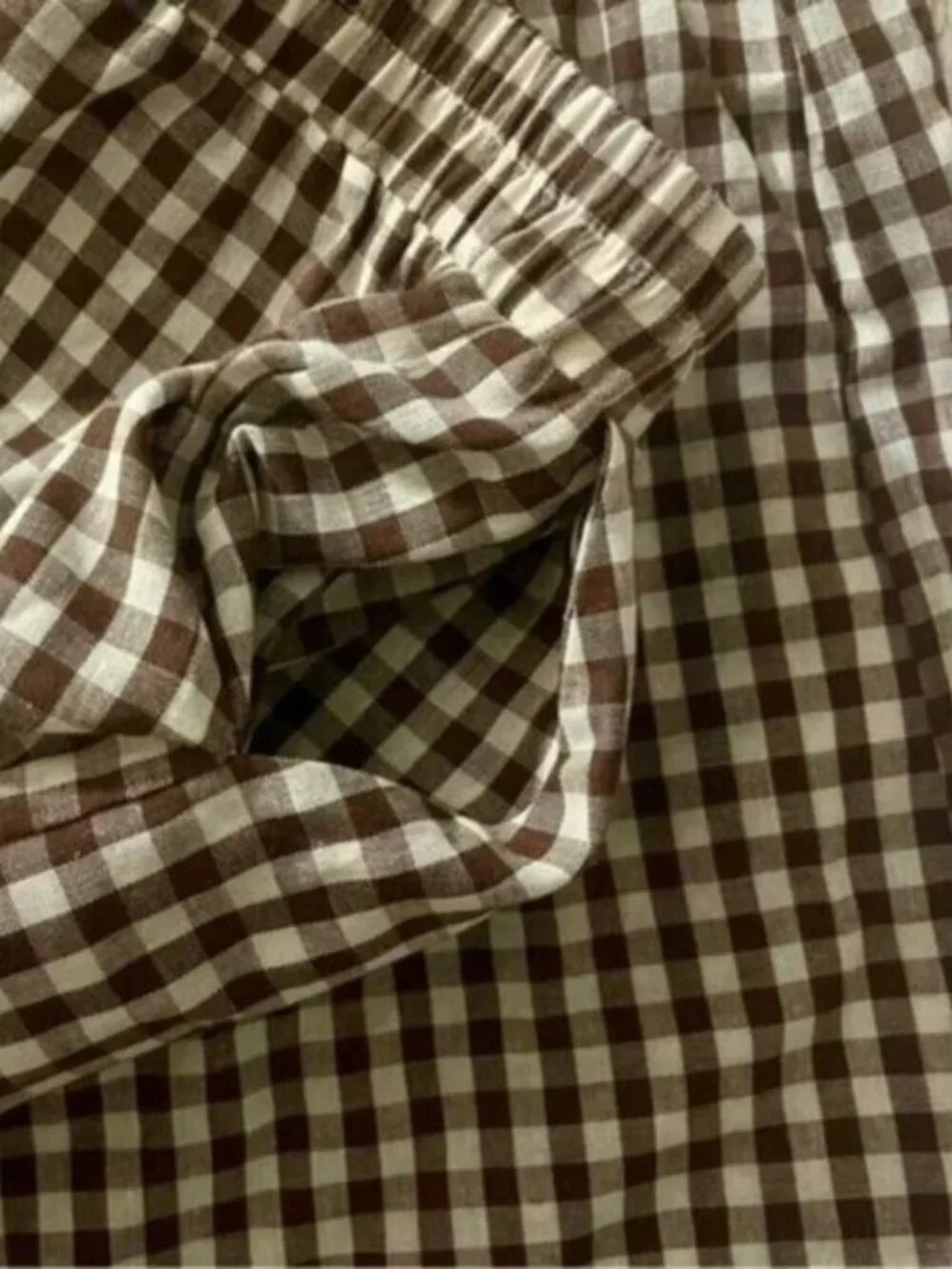 Plaid Gingham Wide Leg Capri Pants - Picture 7 of 10
